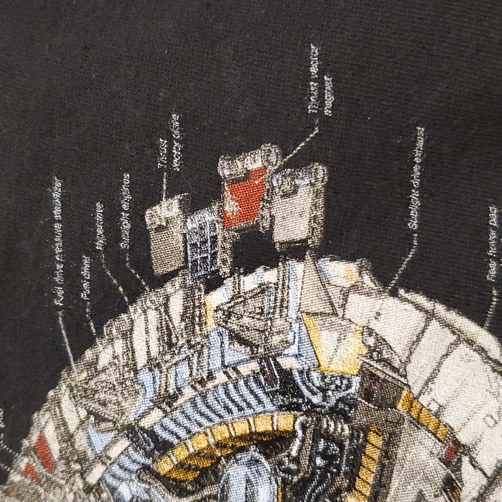 STAR WARS Millennium Falcon cut away graphic tee shirt black short sleeve Small - Picture 4 of 6